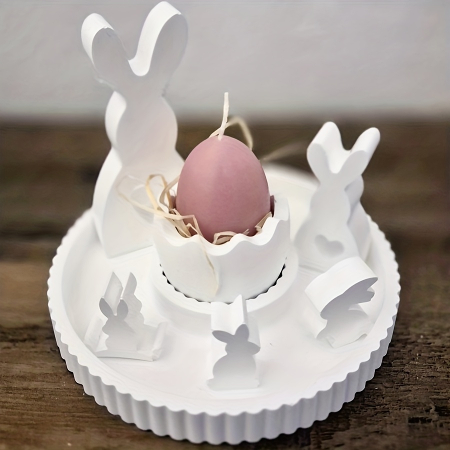 Art Craft Easter - 4pcs Set Cetakan Silikon Paskah: Kelinci,