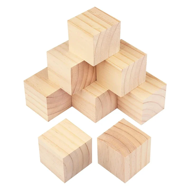Art Craft 2 Year Olds - Balok Kayu Alami 1-5cm, Kubus Kayu