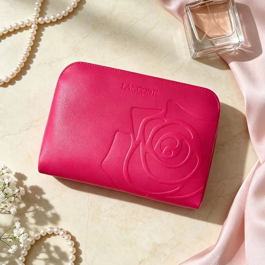 Art Craft Bag - Tas Kosmetik Lancome PU Warna Magenta