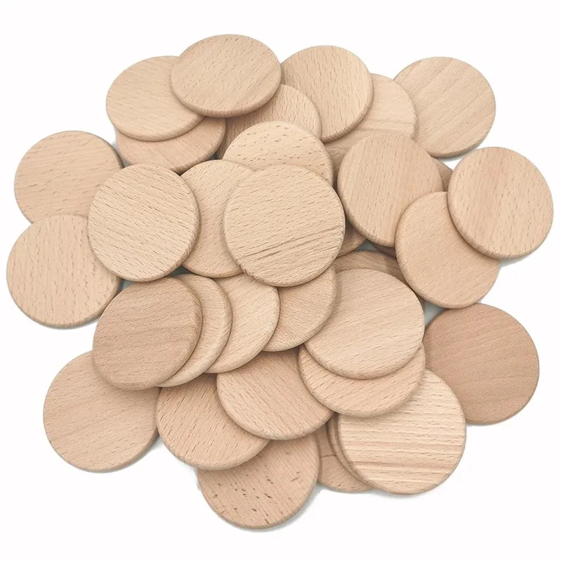 Art Craft Board - 50PCS Lingkaran Kayu Bulat Tanpa Finishing,