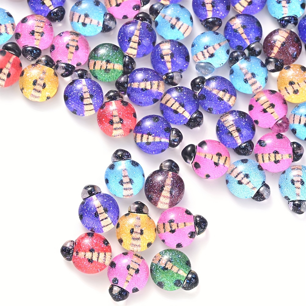 iYOE 50pcs 6x8mm Patch Resin K - Art Craft Ladybug ulasan dan harga