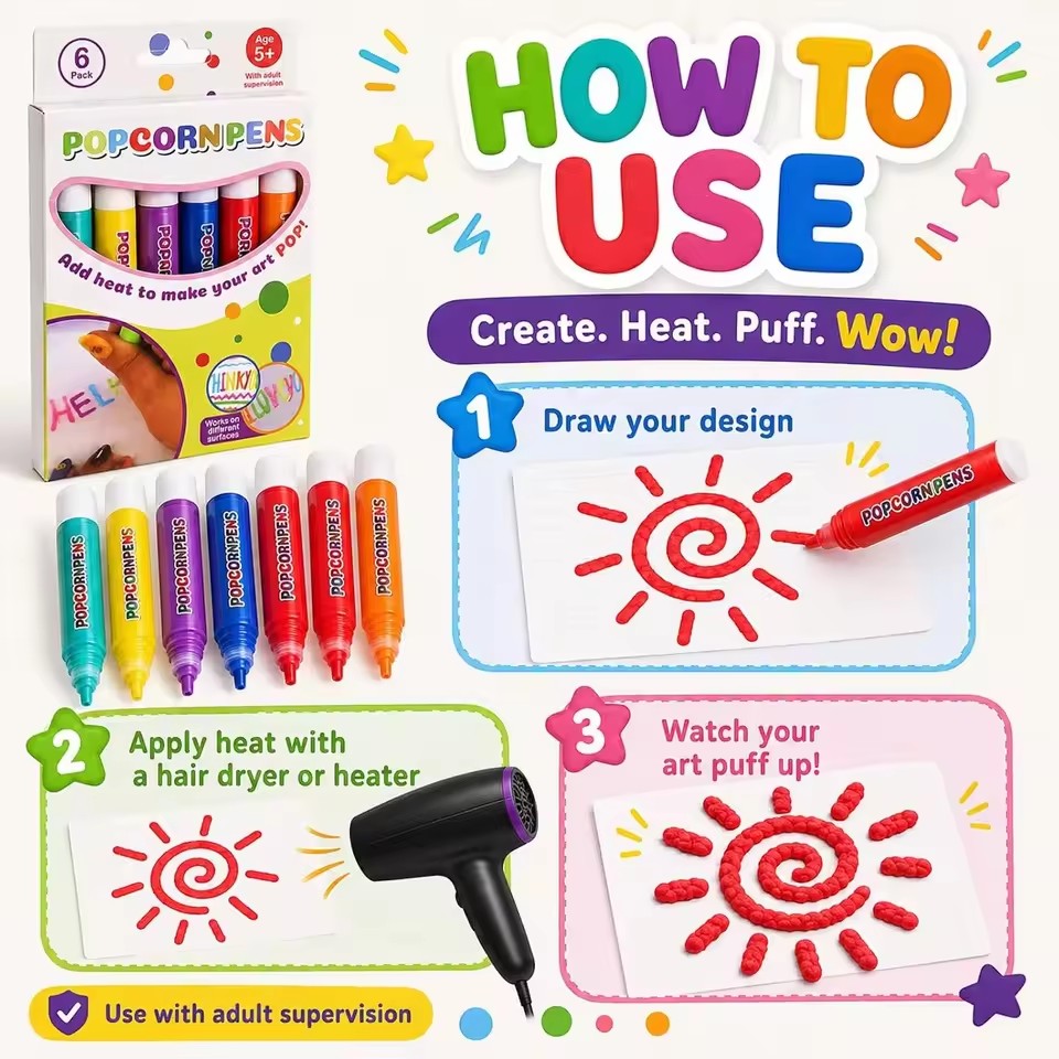 Set Pena Popcorn Puffy, Kit Sp - Art Craft Notebook ulasan dan harga