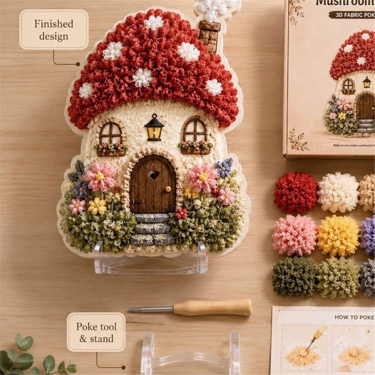 Kit Seni Poke Kain 3D Desain D - Art Craft Village ulasan dan harga