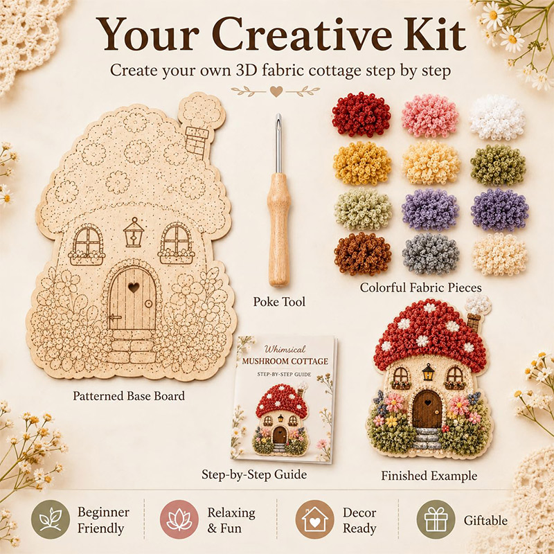 Kit DIY Seni Poke Rumah Jamur  - Art Craft Store ulasan dan harga