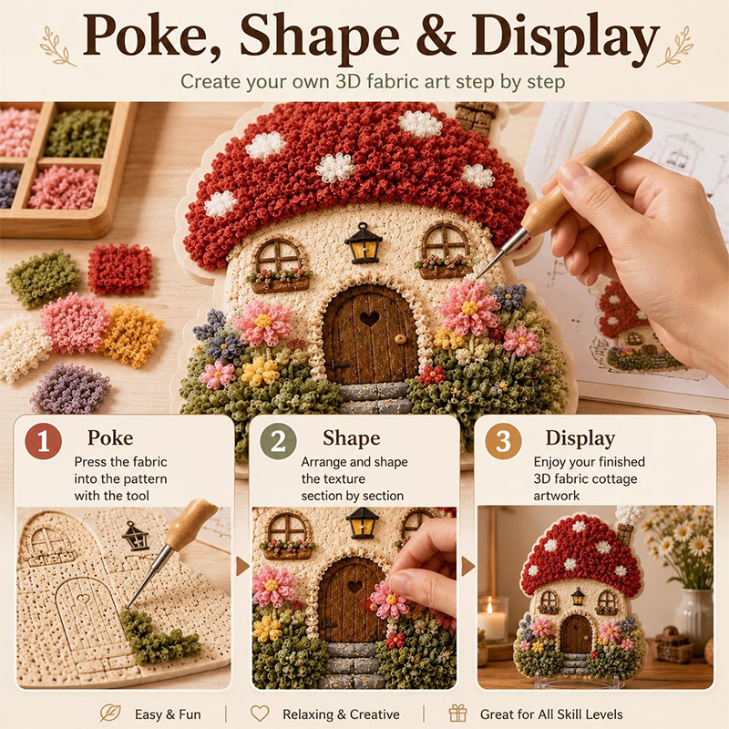 Kit DIY Seni Poke Rumah Jamur  - Art Craft Store ulasan dan harga