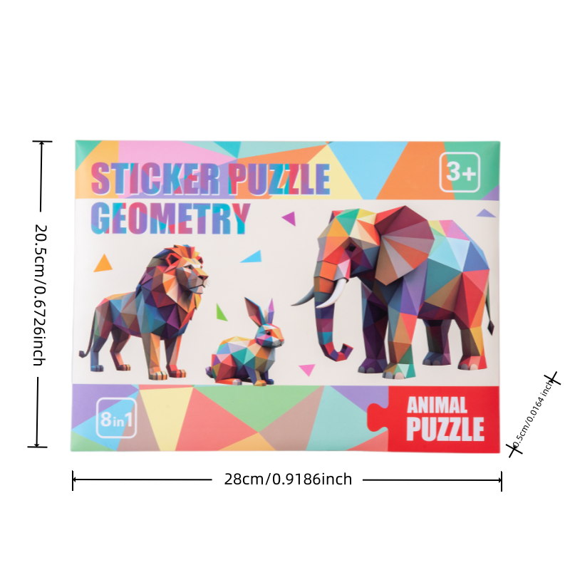 Puzzle Stiker Geometri Hewan E - Art Craft For Preschool ulasan dan harga