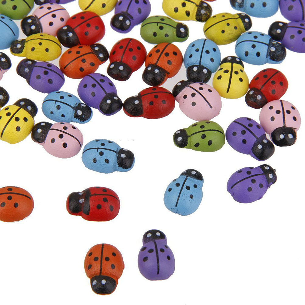 100 Buah Miniatur Kumbang Kayu - Art Craft Ladybug ulasan dan harga